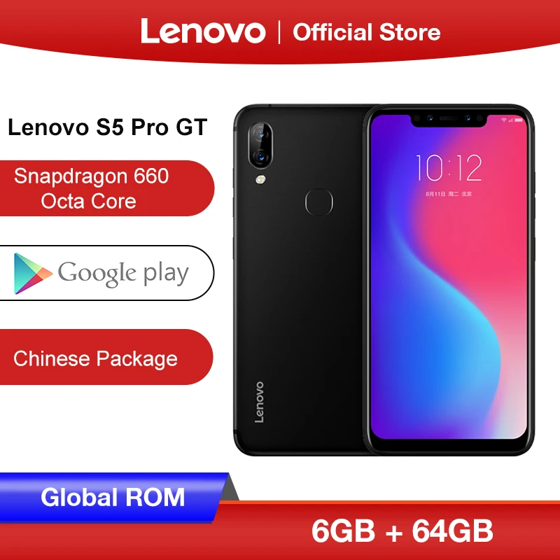 Lenovo S5 Pro GT смартфон с восьмиядерным процессором Snapdragon 660 ОЗУ 6 ГБ ПЗУ 64 20