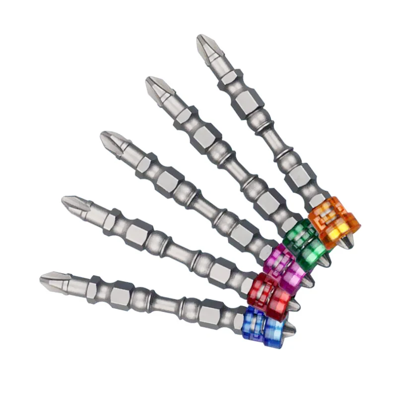 5PC double head 1 Набор(5 шт./10 шт.) с титановым покрытием 1/" шестигранный хвостовик PH2 50 мм Длина противоскользящие электрические отвертки биты с магнитным наконечником - Цвет: 5PC double head