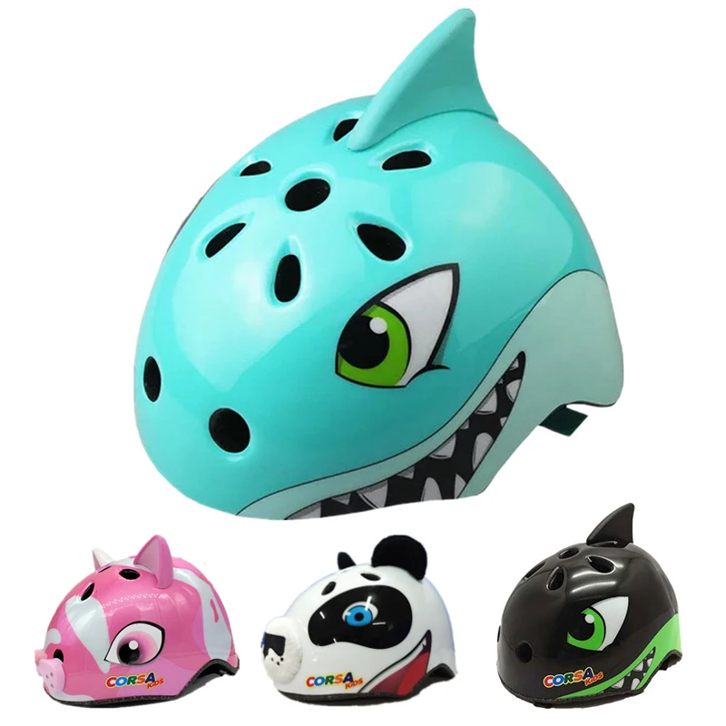 Детский шлем для езды на велосипеде с мультяшным рисунком мальчиков и девочек