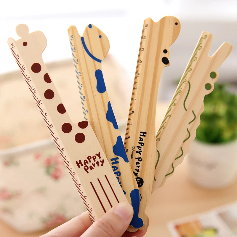 Деревянная Закладка линейка книга с животными Мультяшные правители измерение