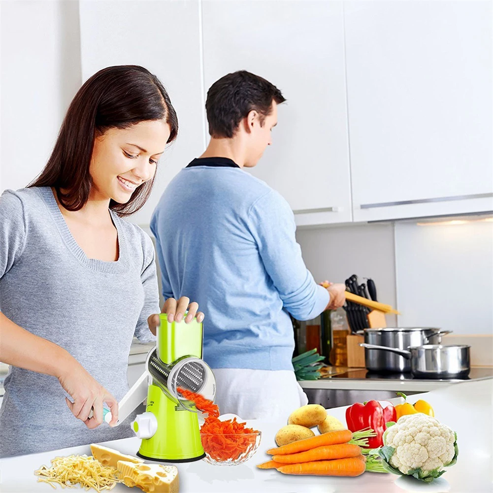 

Manual Vegetable Cutter Slicer Kitchen Accessories Multifunctional Round Mandoline Slicer Potato Cheese Chopper Kitchen Tools