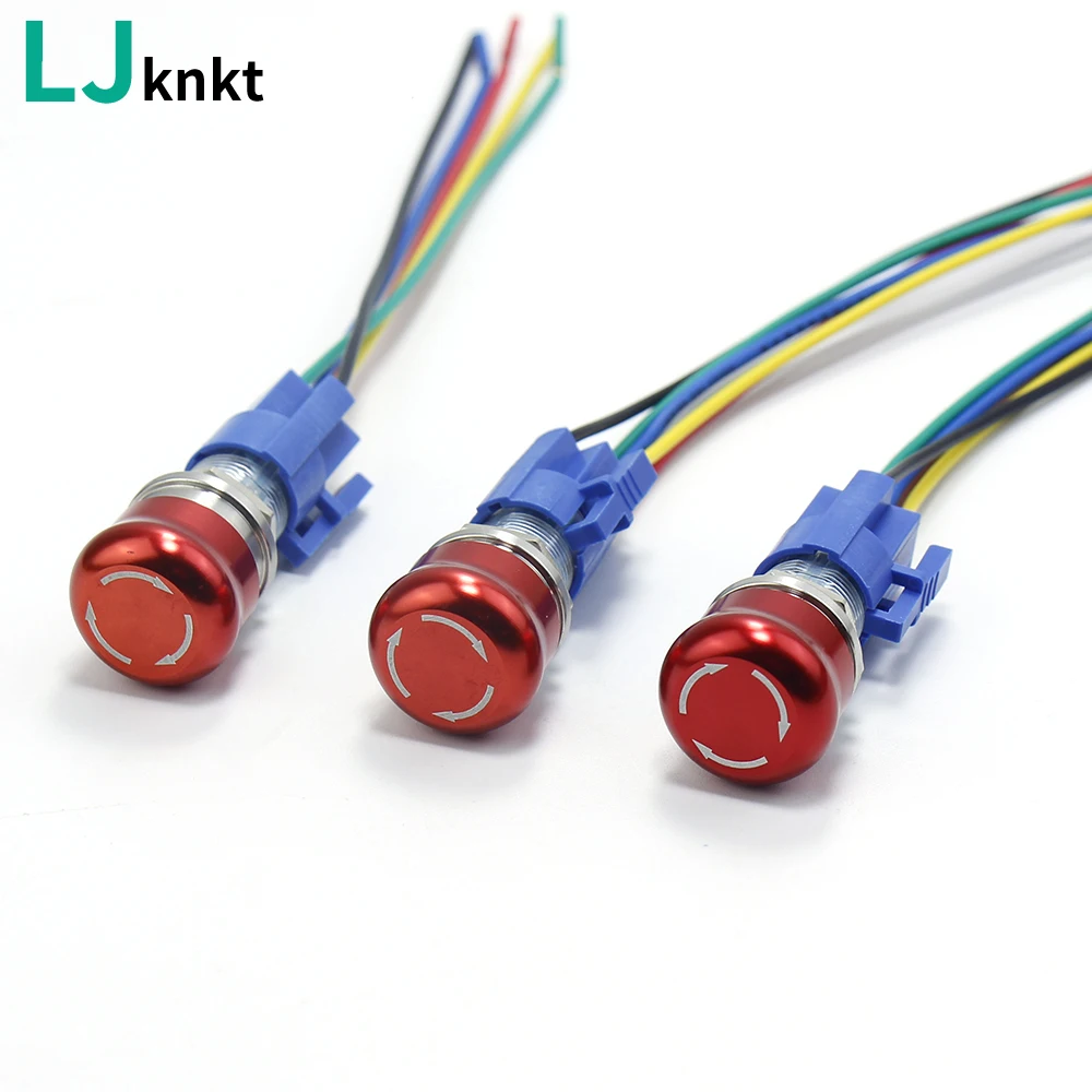 Металлический водонепроницаемый алюминиевый кнопочный переключатель 16 мм