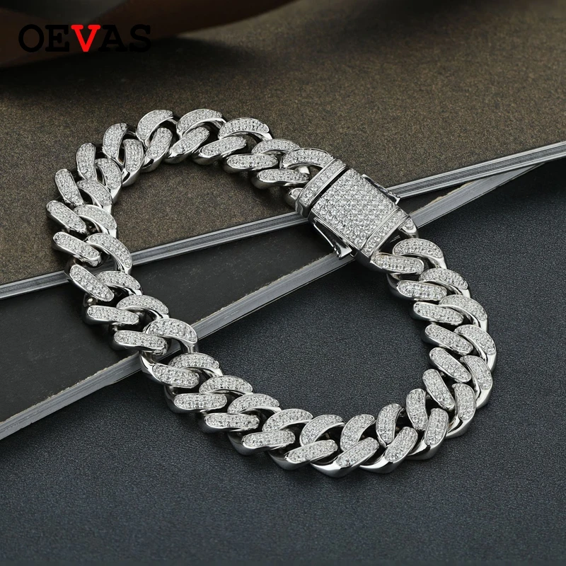 OEVAS 100% 925 стерлингового серебра сверкающий с высоким содержанием углерода со