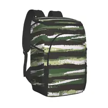 Refrigerator Bag Abstract Brushstrokes Striped Camouflage Large Insulated Cooler Backpack Thermal Fridge Travel Beach Beer Bag