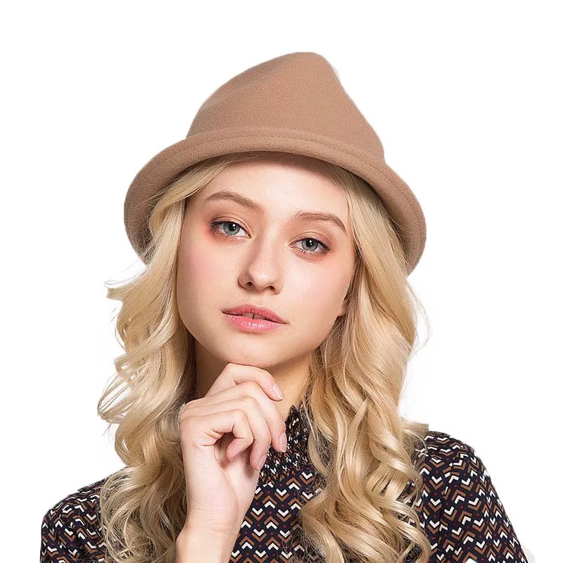 Новая шерстяная шляпа с плоской подошвой для женщин фетровая широкими полями