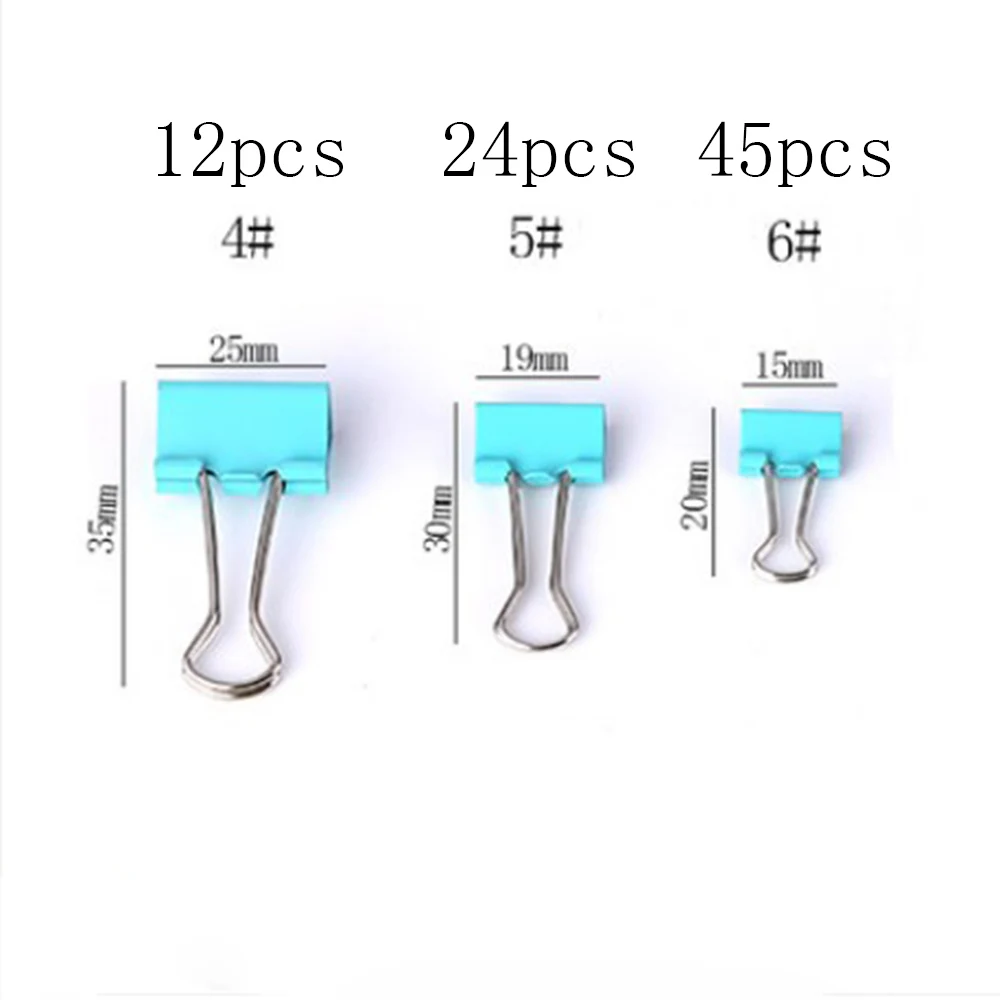 

81Pcs/Set Paper Clip Metal Office Binder Clips 8521 School Office Supplies 4 Colors Normal Metal Clips