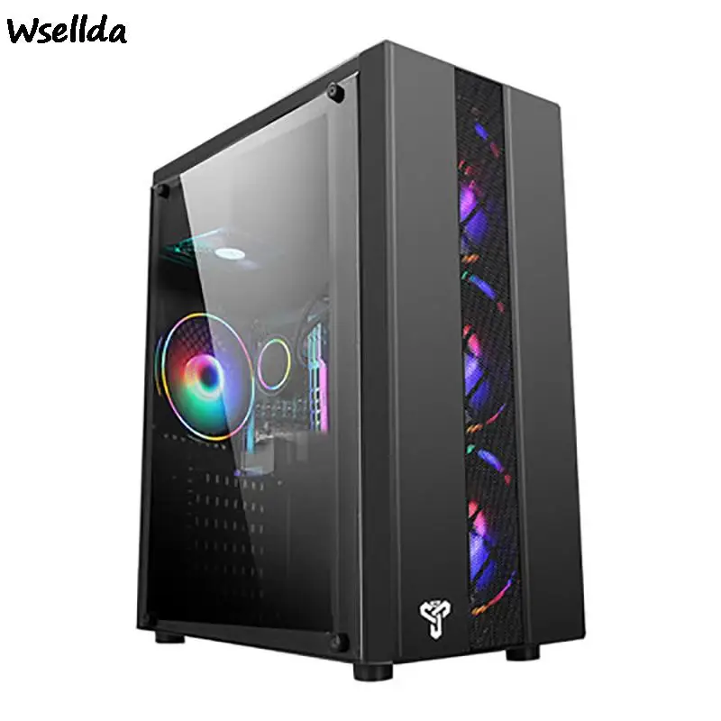 

Speed 2 M-ATX Gaming Computer Case Fan Water-cooled Front I/O USB3 Tempered Full Side Penetration Gamer Cabinet Pc Gamer PC Case