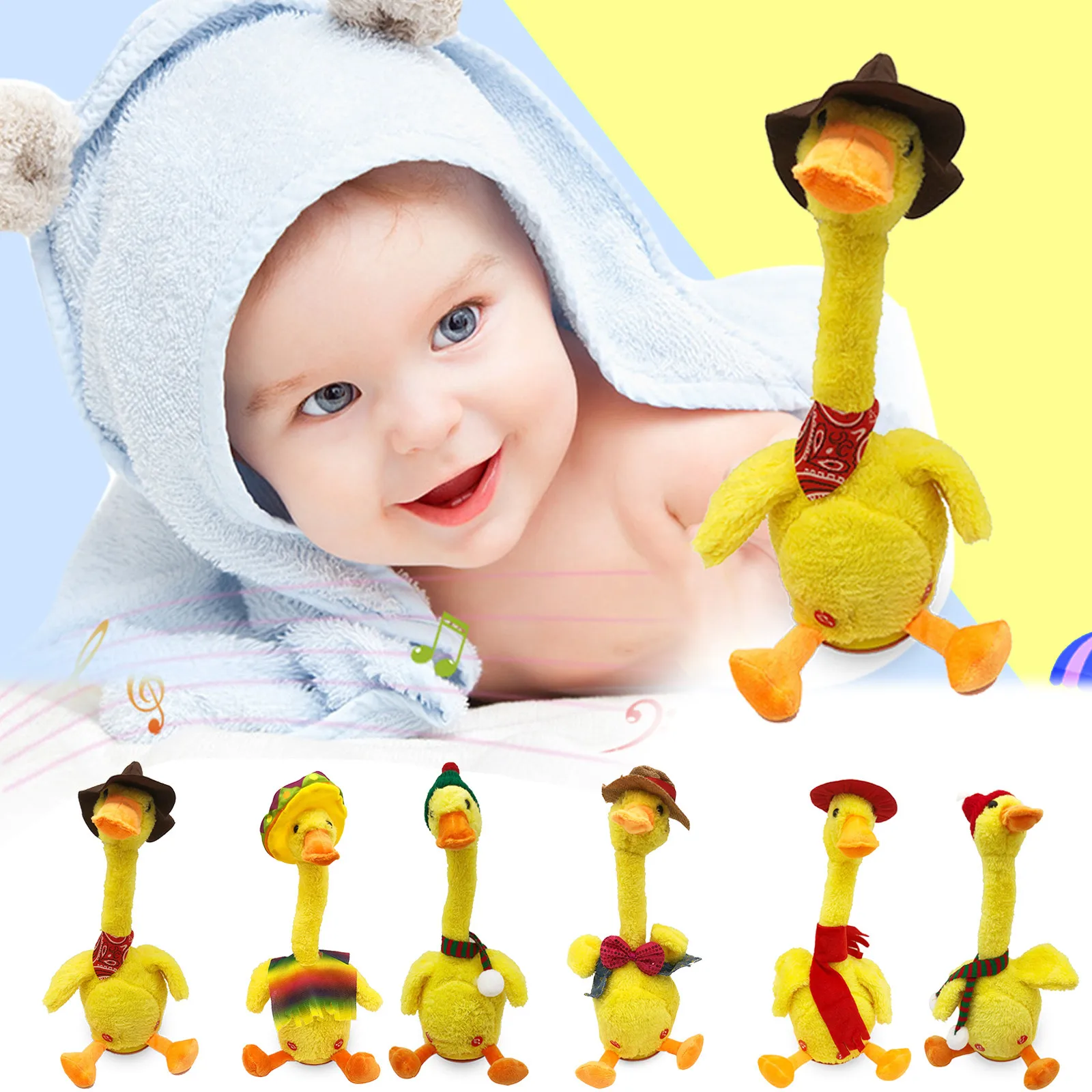 Пение кактус утка игрушка танцующий плюшевые забавные кактусы куклы для