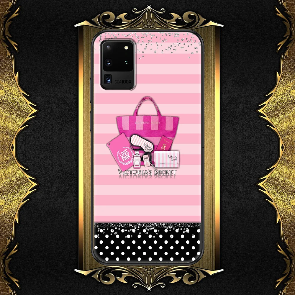 

Pink VS Victoriaes-compatible-Secretes Phone case For Samsung Galaxy Note 4 8 9 10 20 S8 S9 S10 S10E S20 Plus UITRA Ultra black