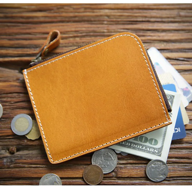 Короткий кошелек унисекс из натуральной воловьей кожи Роскошный в стиле ретро на