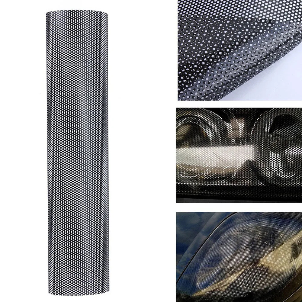 

60CM X 106CM Headlight Tint Perforated Film Mesh Like Fly Eye Rear Lamp Sticker