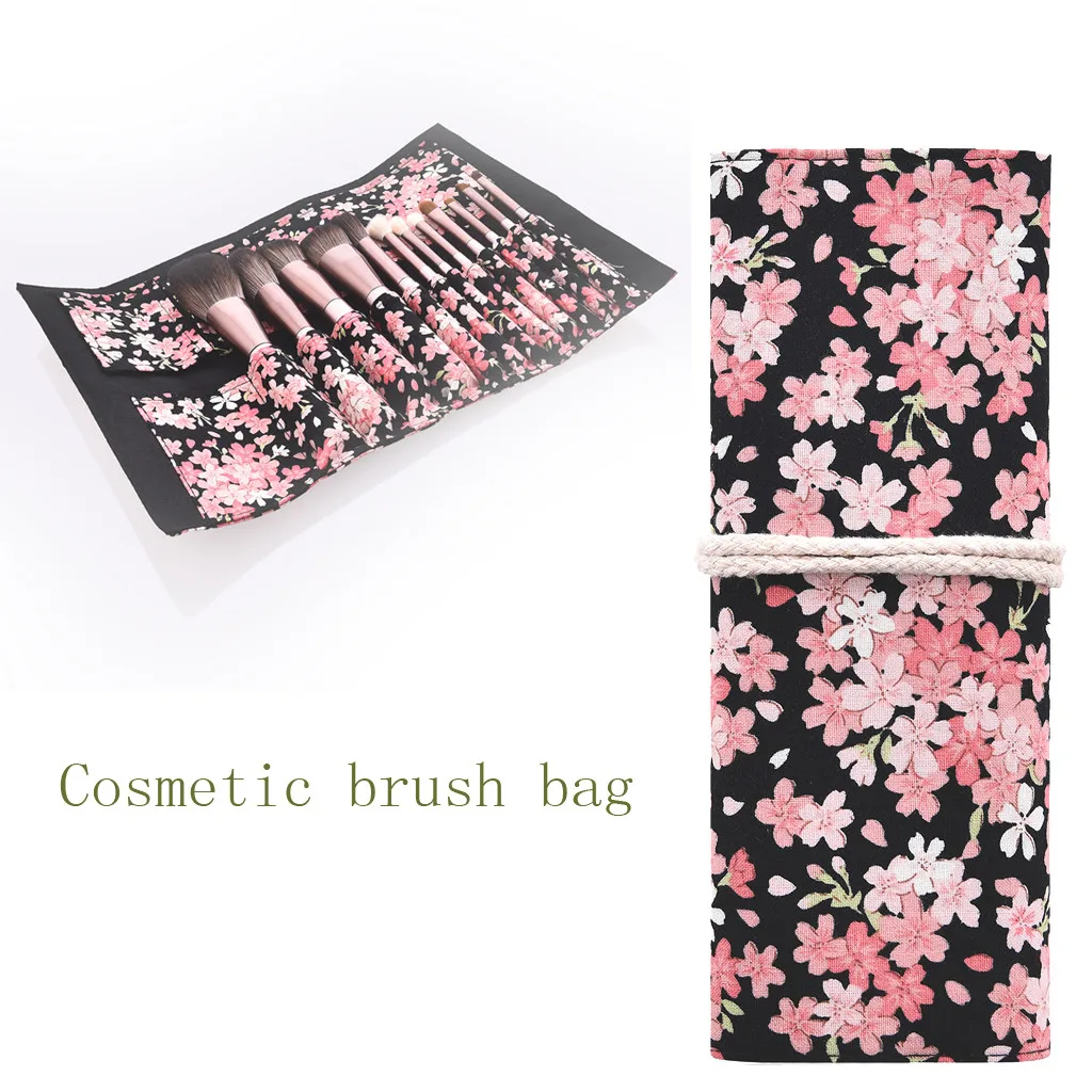 Косметичка из атласа для макияжа Черная косметичка для хранения туалетных принадлежностей на поездку Чехол для хранения ручной сумки органайзера твердый 1 шт. J912 на.