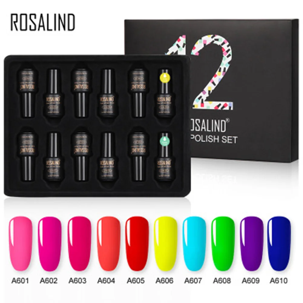 

12 Bottles/set Neon Color Nails Gel Nail Polish Set Bright Gel Nail Varnish Fluorescent Dramatic Manicure Nail Art KG66