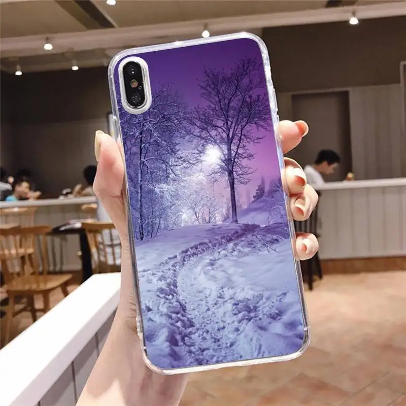 

Snow snowflake winter Phone Case Transparent for iPhone 6 7 8 11 12 s mini pro X XS XR MAX Plus