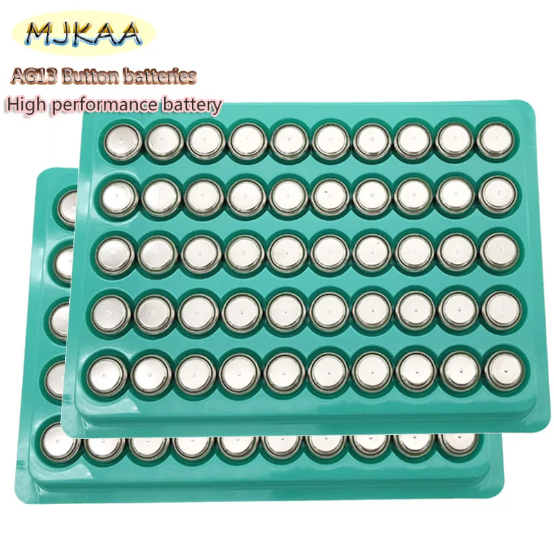 50 шт/MJKAA AG13 1,5 Vbutton батареи SR44SW SP76 L1154 RW82 RW42 Vlr44 357a A76 303 Часы игрушка на батареях LR44 щелочные батареи