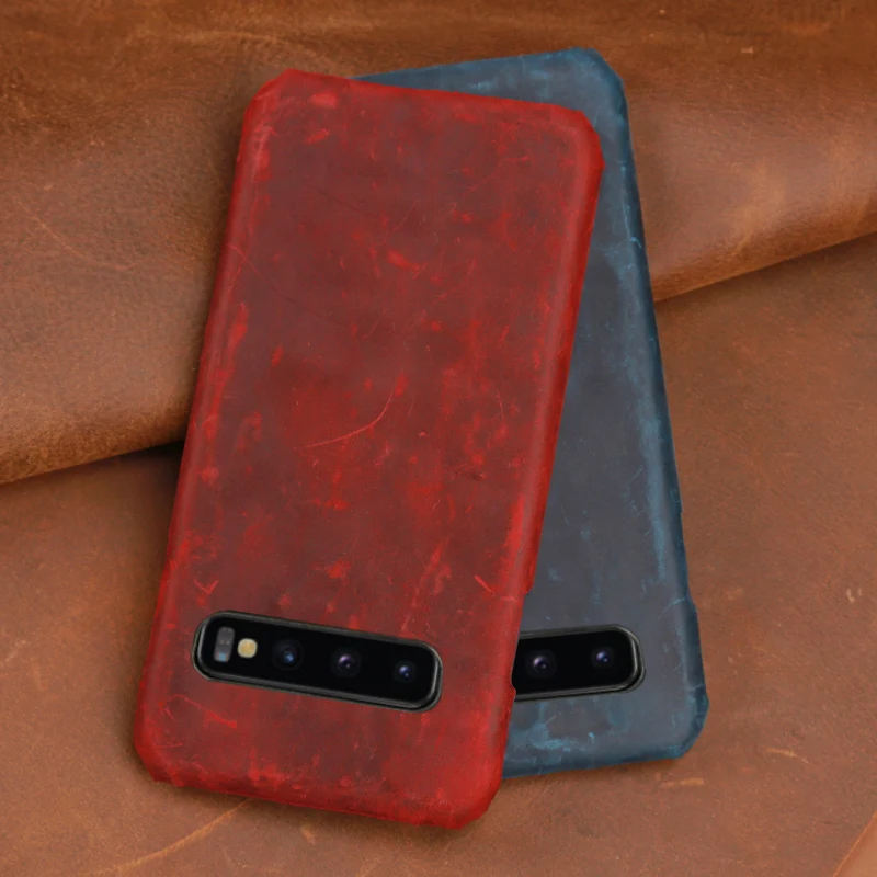 Чехол для телефона из коровьей кожи Samsung Galaxy S6 S7 край S8 S9 S10 Plus Note 8 9 10 плюс a30 a40 a50 a70