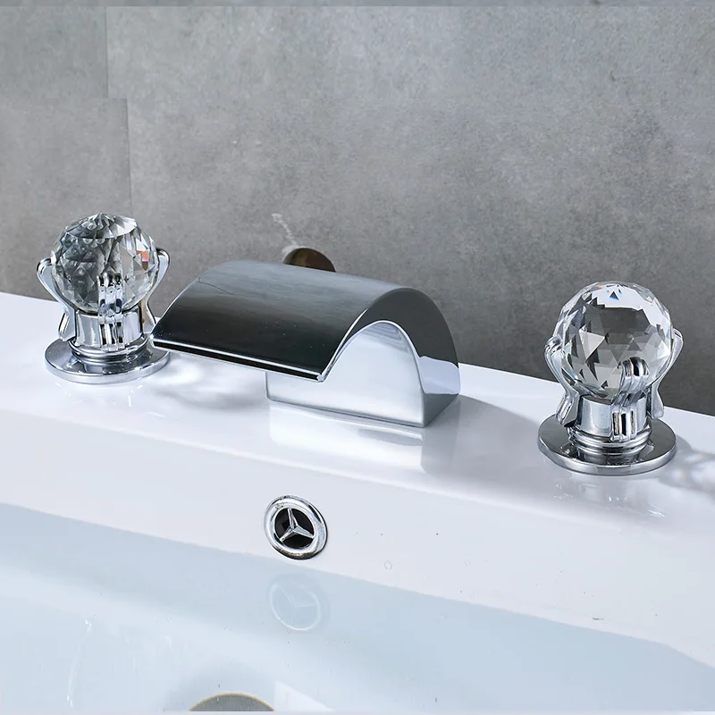 Imitation Waterfall Water Bathroom Sink Faucet Double Handle Basin Deck Installation Hot And Cold Bathtub | Обустройство дома