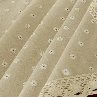 Daisy Flower Pattern Tablecloth Hot Sale Linen and Cotton Lace Edge Rectangular Table Cloth Home Hotel Textile | Дом и сад