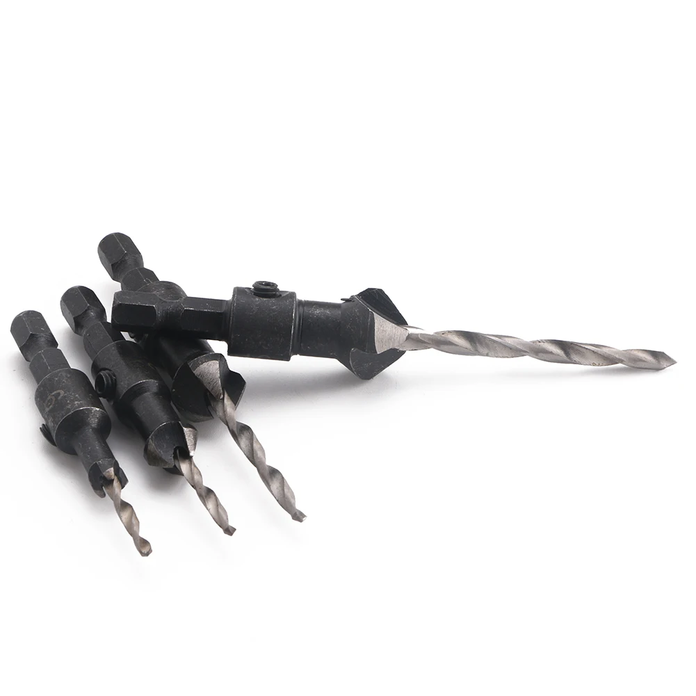 

4PCS Hex Shank Countersink Drill Bit Woodworking Chamfer Screw Quick Change