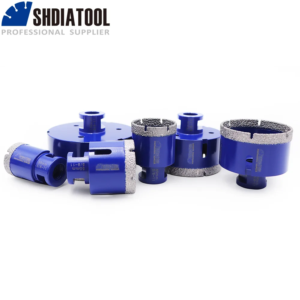

SHDIATOOL 6pcs/set Diamond Core Drilling Bit 5/8-11Thread Vacuum Brazed Ceramic Tile Hole Saw Marble Porcelain Stone Small Size