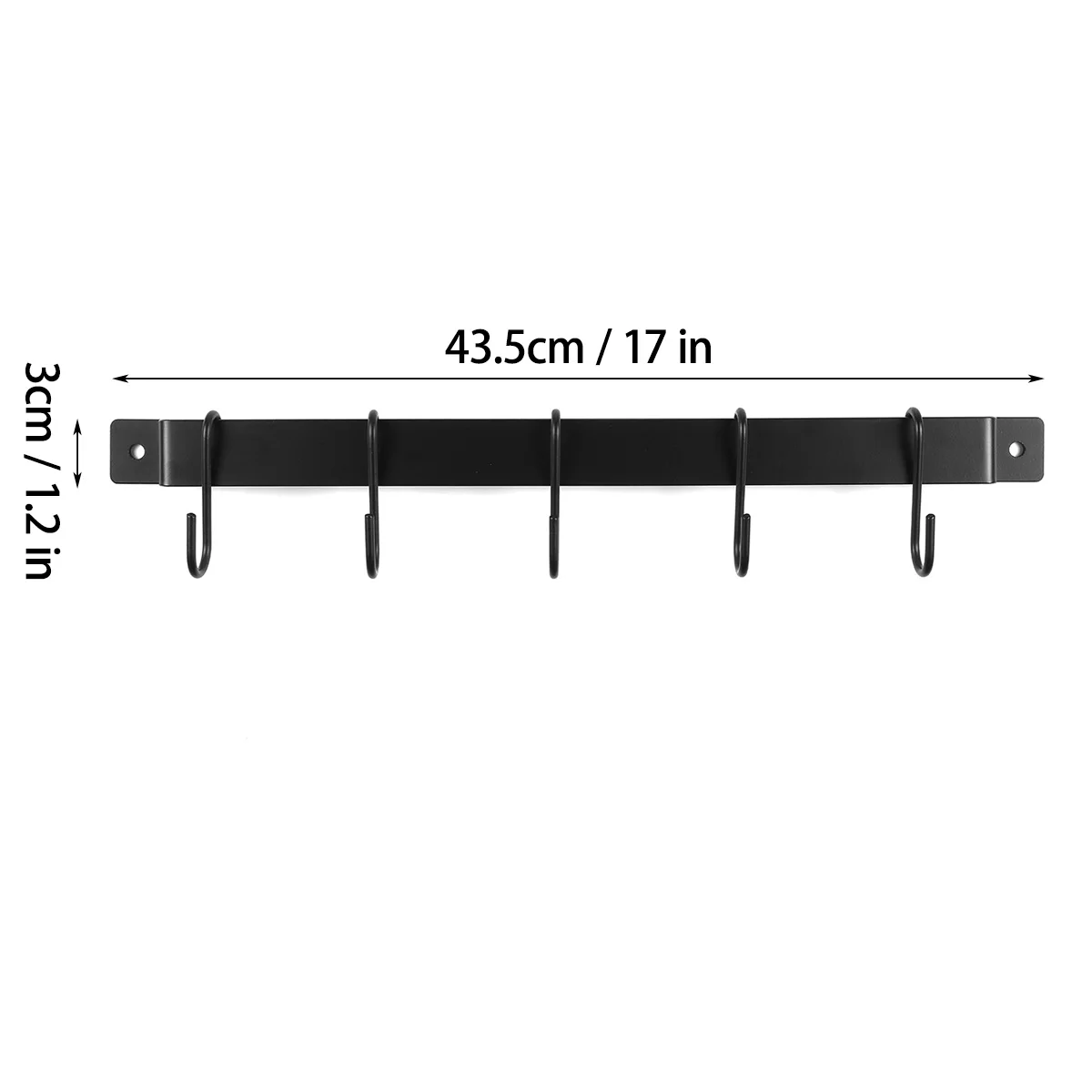 

Black Wall Hanging Multi-function Kitchen Utensil Wall Mounted Hanging Shelf Rack Durable Rustless Storage Shelf With Hooks