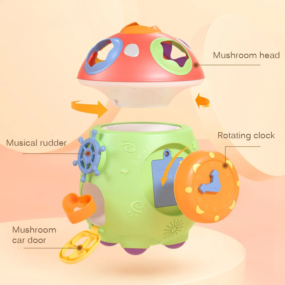 

Baby Music Mushroom Cart Musical Toys Musical Electronic Geometric Blocks Sorting Learning Educational Toys Music Box Light Toys