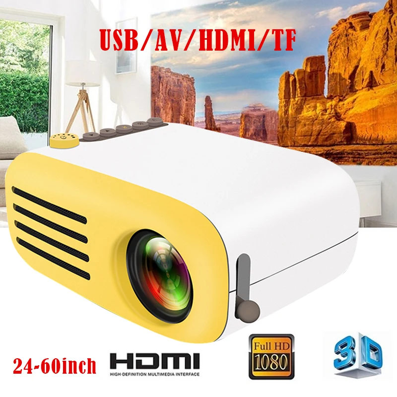 YG200 Мини Портативный HD проектор USB/AV/HDMI/TF США Проводной мобильный телефон с таким же для домашнего кинотеатра