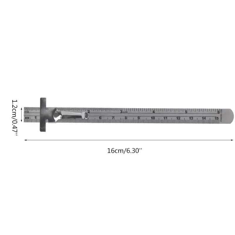 

Y1UD 6" Stainless Steel Pocket Rule Handy Ruler with inch 1/32” mm/metric Graduations