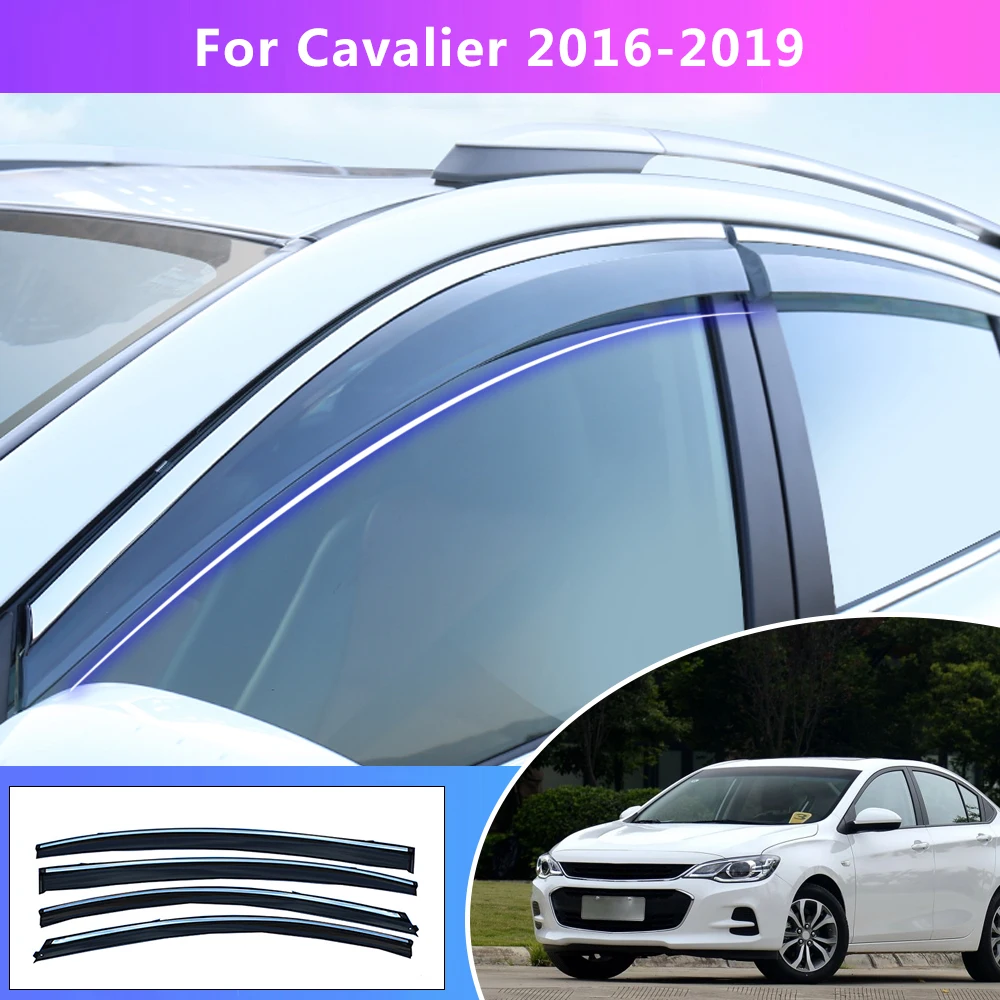 

For Chevrolet Cavalier 2016 2017 2018 Car Sunny Visor Smoke Window Sun Rain Exterior Visor Deflector Guard Auto Accessories