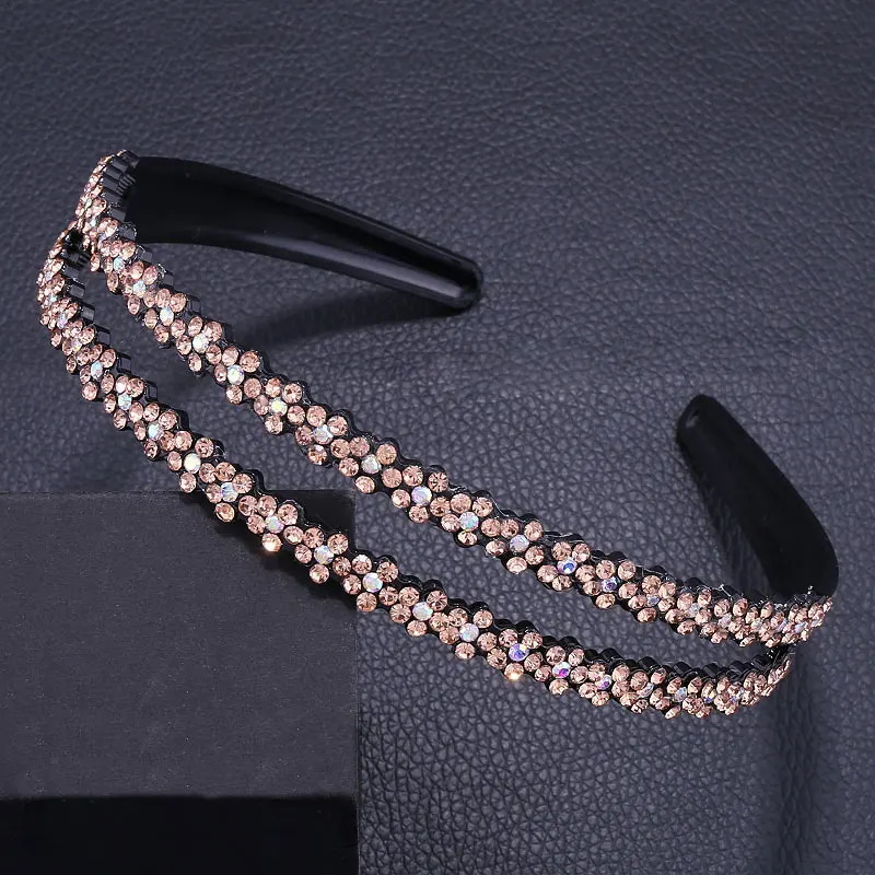 

Hair Hoop Designer Rhinestone Headbands Womans Plastic 2021 Fashion Hairbands Female Adult Crystal Toothed Hair Accessories