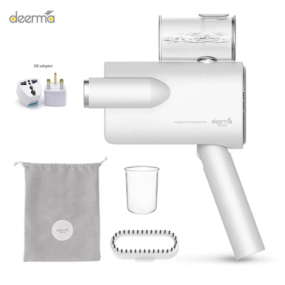 Add UK Adapter Xiaomi Deerma 220V ручной отпариватель для одежды бытовой портативный паровой утюг щетки для одежды для бытовой техники путешествия - Цвет: Add UK Adapter