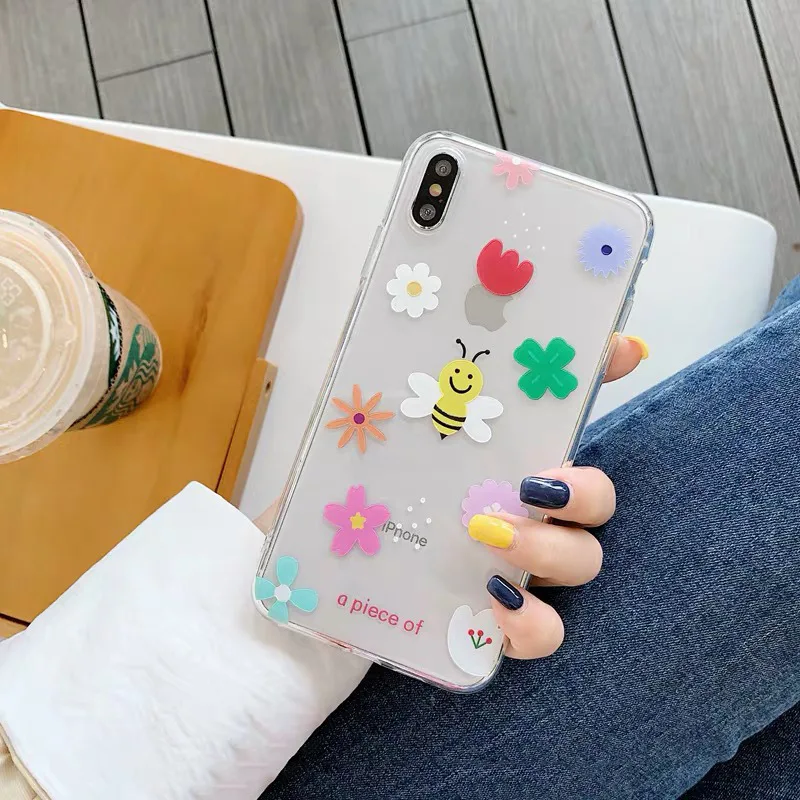 

Cute Cartoon Graffiti Smile Retro Geometric Phone Case For iPhone 11 Pro Max Xr Xsmax X Xs 7 8 6 6S Puls Cases Soft TPU Cover