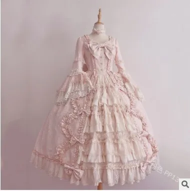

Lolita Versatile Princess Dress Bow Lace Chiffon Patchwork Dress Anime Clothes Cosplay Costumes
