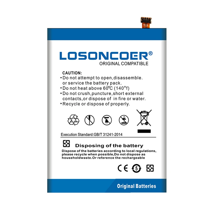 Сменный аккумулятор LOSONCOER S70 для смартфона DOOGEE / Lite 6000 мАч|Аккумуляторы мобильных