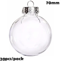 promotion 20 pieces x diy paintableshatterproof clear christmas decoration ornament 70mm plastic baubleball