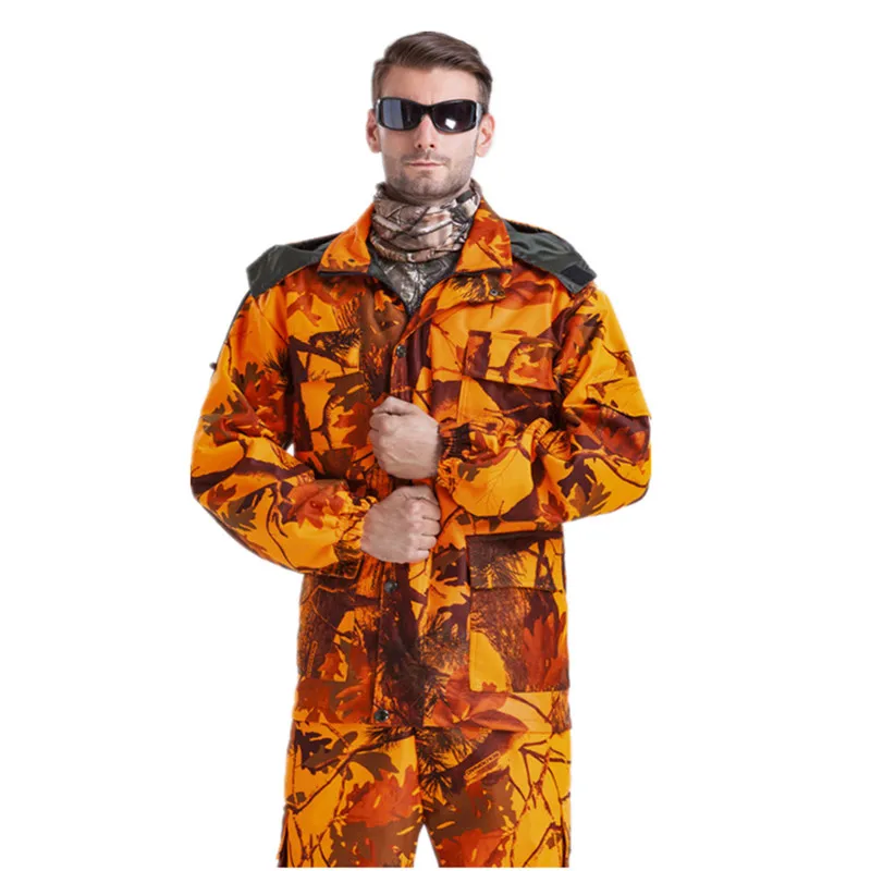 Открытый бионический оранжевый камуфляж одежда Ghillie костюм Тактическая Военная одежда включает пиджак и брюки костюм B1-141