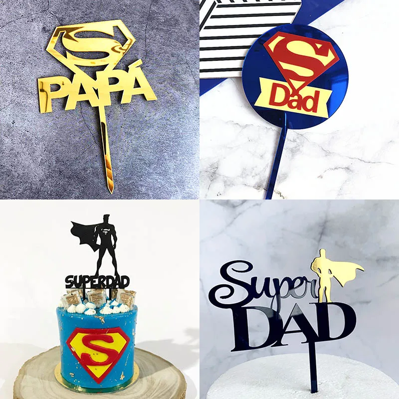 Super PAPA Dad Топпер для торта С Днем Рождения акриловый торт на День отца Topper Father's