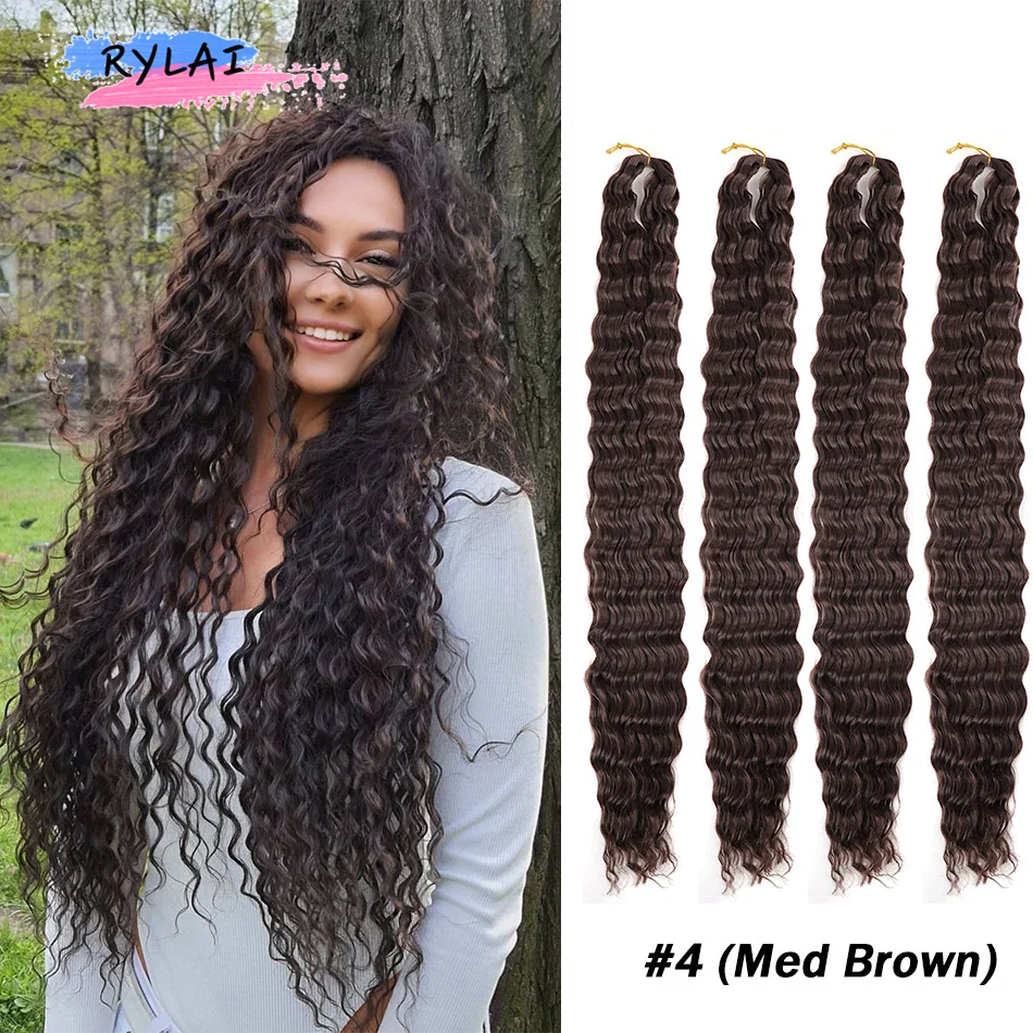

30" Afro Curls Deep Wave Twist Crochet Hair Curly Synthetic Crochet Braids Ombre Braiding Hair Extensions For Women Ins Trends