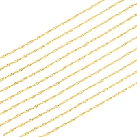 10pcs wholesale gold filled color fashion fine jewelry water wave link chain 2mm color 16 30 inches pendant chain