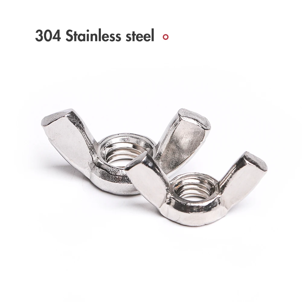 304 Stainless Steel Butterfly Wing Nut M3 M4 M5 M6 M8 M10 M12 1/2/5/10 Pcs Metric Threaded Zinc Plated Wingnut Ram Screw Nuts |