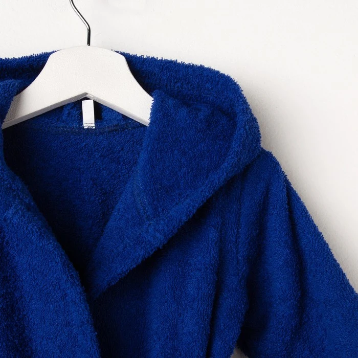 Bathrobe for children size 28 blue 340 g/m2 cotton 100% with AIRO Robes Sleepwear Robe s Clothing Mother Kids |