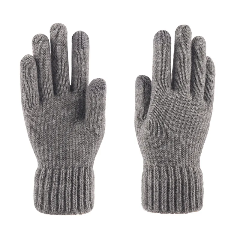 

2020 New Arrival Knitted Woolen Gloves Men Thick Warm Outdoor Plus Velvet Touch Screen Winter Tactical Gloves Gym Black Gloves