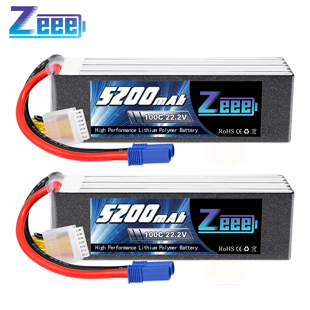 2 блока zeee 222 v 100c 5200mah 6s lipo батарея с разъе