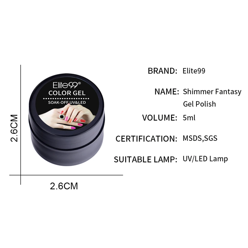 Elite99 Shimmer Fantasy Gel Polish Soak Off UV LED Nail Varnish Primer Shining Hybrid Enamel Led | Красота и здоровье