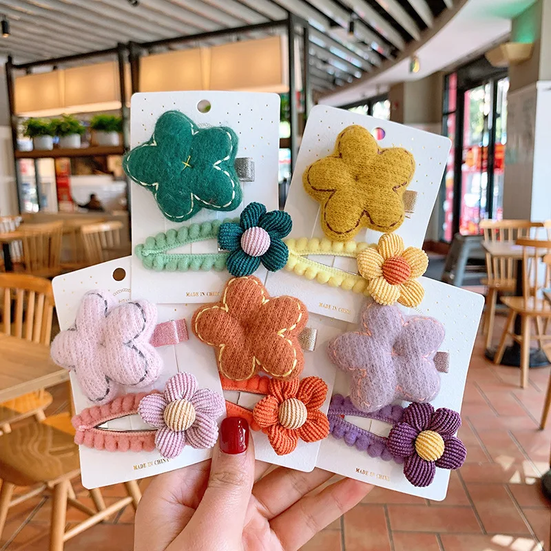 

2 шт., детский цветочный зажим для волос, в Корейском стиле