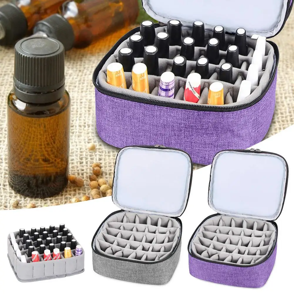 

Nail Polish Storage Bag Portable 30 Bottles Portable Cosmetic Essential Oil Perfume Handbag Double-Layer Storage Box Organizer
