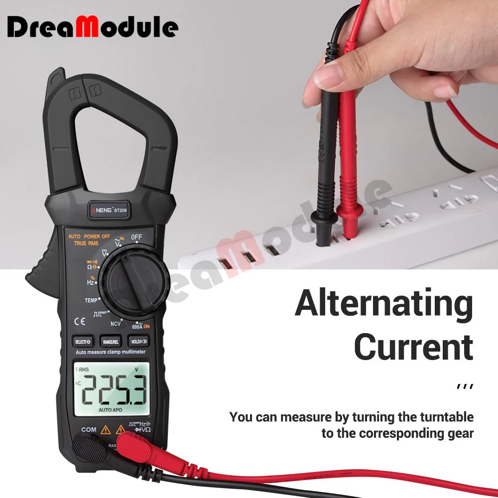 ST209 Digital Multimeter Clamp Meter 6000 Counts True RMS Amp DC/AC Current LCD Display Tester Meters Voltmeter | Инструменты