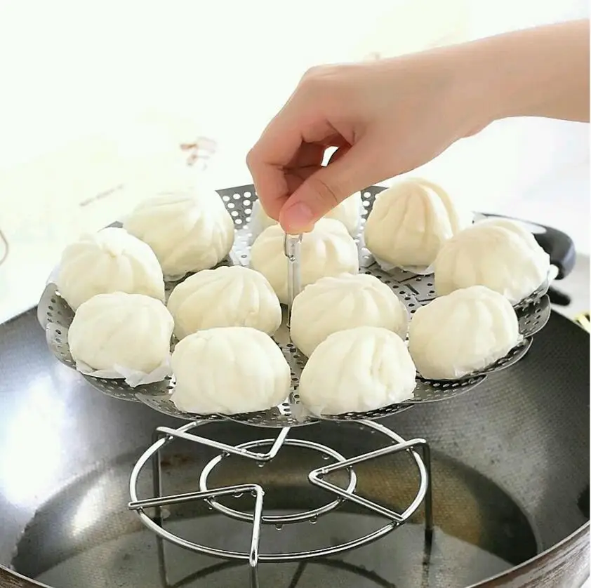 Новая Стальная Складная Пароварка складная чайник для рыбы сковорода корзина