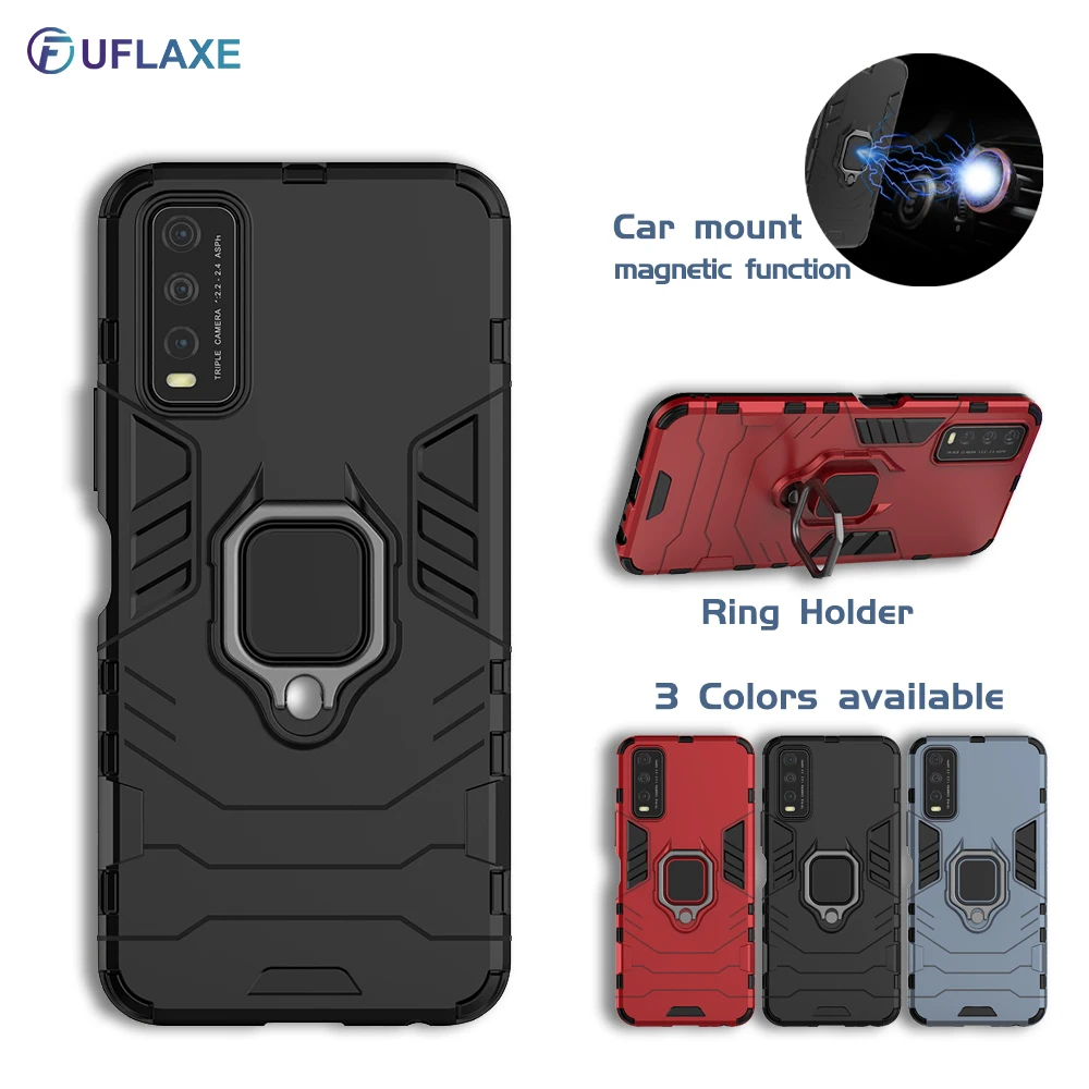 

Shockproof Case for Vivo Y12a Y12S Y20 Y20i Y20S G Y17 Y15 Y12 Y11 Y19 Armor Back Cover Hard Casing with Ring Holder