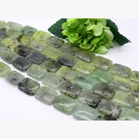 28x38mm natural smooth green prehnite rectangular shape beads for diy necklace bracelet jewelry make 15 free delivery